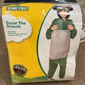 Sesame Street Green Oscar Costume with Gray Trashcan